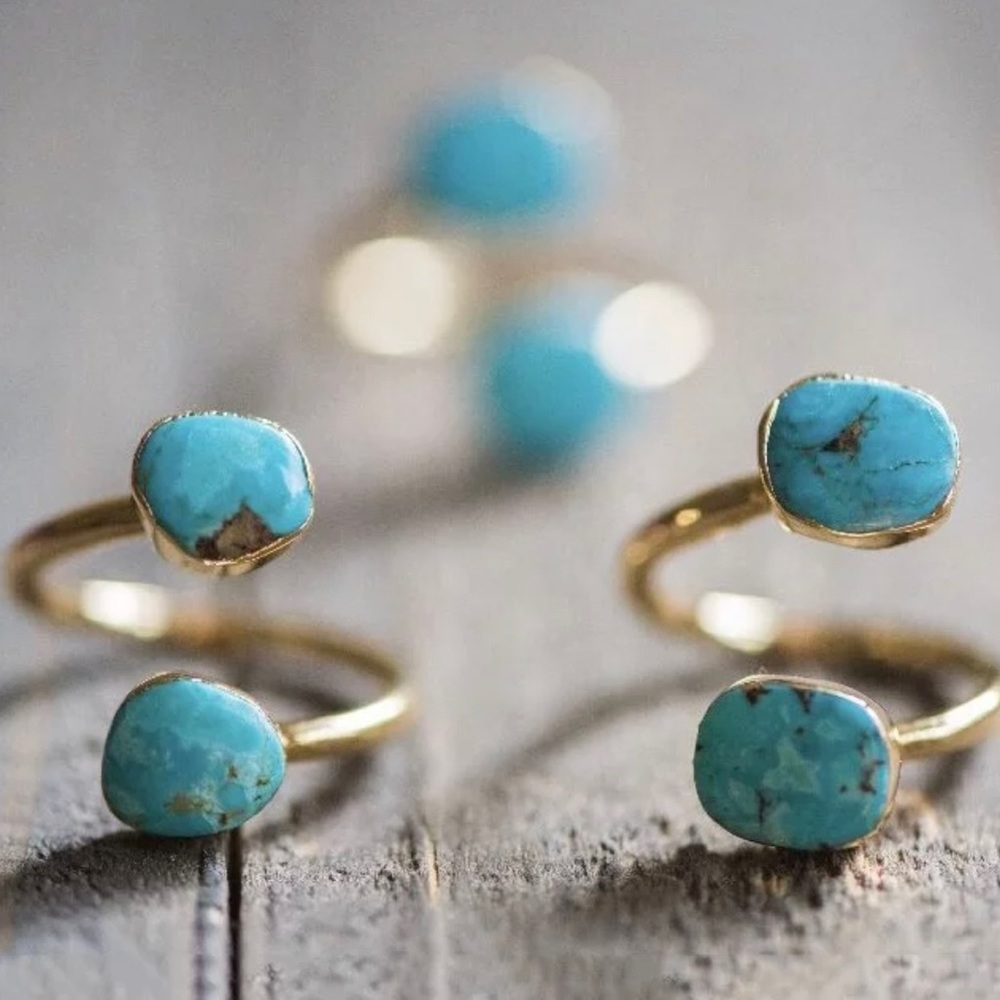 Handmade Raw Natural Turquoise Ring - Picture 3 of 3